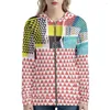 Women's Hoodies Layered Color Abstract Geometric Gothic Custom Print On Demand In Outerwear Clothing Thin Zipper Hoodie Sweatshirt