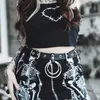 Saias Goth Skull Dark Skull Graphic Mall Gótico Mini Saias Grunge Punk Low Raise emo Sexy Salia Skinny Zip Up Moda Alt Roupos 230822