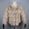 Womens Fur Faux Style Real Coat 100% Natural Jacket Female Winter Warm Leather High Quality Vest 230822