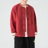 Männer Jacken 2023 Vintage Männer Jacke Chinesischen Stil Herbst Mäntel Herren Stehkragen Streetwear Oberbekleidung Harajuku Kleidung