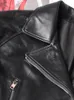 Womens Leather Fux Lautaro Autunno corto Nero Giacca da motociclista in pizzo oversize di oversize giacca da motociclista a maniche lunghe abbigliamento da donna sciolta di abbigliamento alla moda 230822 230822