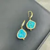 Orecchini di collana set barocchi di perla d'acqua dolce per perle turchese squisite squisite druzy diamante ceca a quattro pezzi per la festa in spiaggia