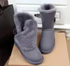 Kvinnor Baily Button Snow Boots 5803 Shearling Bootie Casual Soft Comfort Håll varma stövlar Skor med Box Card Dustbag Vackra gåvor