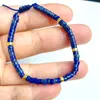 Strand perline di pietra naturale bracciale blu lapis lazuli in perline elastico per donne uomini yoga Energia gioielli regolabili