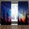 Curtain 3D Print Blue Black Starry Sky Series Milky Way Child 2 Pieces Shading Window For Living Room Bedroom Decor Rod Pocket