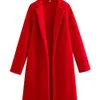 Womens Wool Blends PB ZA Autumn Solid Color Simple Casual Style Fabric Lapel Buckle Free Coat 230822