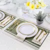 Other Event Party Supplies Gold Silver Rose Plastic Cutlery Knives Forks Spoons Napkins Tablecloth Disposable 230822