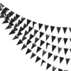 Party Decoration Halloween Hanging Garland Bunting Glitter Black Birthday Triangle Banner Paper Flag New Year Bunting Streamer Party Decoration L0823