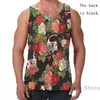 Tracksuits voor heren zomer grappige print mannen tanktops vrouwen opossum bloemen patroon strand shorts sets fitness vest