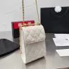 Sac à bandoulière de créateur de cuir de luxe avec cordon de réseau en diamant classique et téléphone à balle dorée nouveau laser mini chaîne métallique à la mode