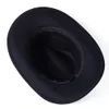 Wide Brim Hats Bucket Hats Monochrome Men's Cowboy Hat Jazz Top Ladies Curly Ms Fedora Knight Large Ethnic Panama 230822