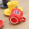 Cups Saucers 250 ml Chinesische Kaffeetasse und Saucer Business Office Becher Goldener Löffel mit Keramikbechern im Tablettstil