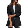 Kvinnors kostymer Kvinnor Chic Business S Single Button Lapel Suit Jackets med fickor Anti-Wrinkle Fabric för formell pendelrock