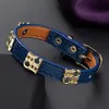 Charm Armband Zlxgirl Fashion Women S 316L Rostfritt stål Brevarmband smycken Singel Loop Leather Rope Luxury Belt Armband för Mans 230822