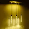 Regal Modern Bubble Crystal Column Chandeliers Led Restaurant Pendant Lamps Lighting Lamp Personality Bar Dining Living Room Lumin238v