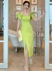 Casual Dresses Summer Elegant Office Women aftonklänning Satin Sexig off-shoulder Slim Midi Party Birthday Vacation Robe Mujer Vestidos