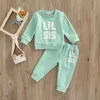 Set di abbigliamento 0-5 anni Autunno neonate Sorella Set di vestiti adorabili Lettera stampata a maniche lunghe Pullover Felpa + Pantaloni