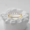 Bagues de cluster Canner Minimaliste Thin Circle Gem Ins Single Row Drop Shape Gemstones Bague Fine Bijoux pour femmes Cadeau de mariage en gros