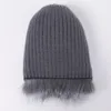 Beanie/Skull Caps Dames Natural Fur Real Fur Beanie Hat Russia Winter Dikke en warme mode gebreide zilveren bont dames hoed 230822