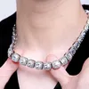 Designer Cuban chain rock candy necklace men's American hip-hop with diamonds handsome small and versatile collar necklace