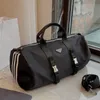 Tragbare Reisetasche Einkaufsgepäckbeutel Hochwertiges Nylon -Entfernen von Gastern Hardware Dreieck große Kapazität Reißverschluss Innere Tasche Black 5a 50 cm