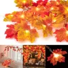 Andere evenementenfeestjes Artificial Autumn Maple Bladeren Pumpkin Garland Led Fairy Lights for Christmas Decoration Thanksgiving Party Diy Halloween Decor 230823