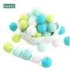 Teethers Toys Bopoobo 15mm 10pc Silicone Beads Food Grade Baby Teething Products Chews Pacifier Chain Clips 230822