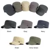Berets Wuaumx Casual Military Hats For Men Women Flat Top Cap Spring Summer Army Solid Sun Hat Adjustable kapelusz 230822