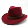 Weitkrempeln Hats Bucket Ozyc Womens Herren Wolle Hollow Western Cowboy Hut mit Modegürtel Größe Gentleman Lady Jazz Cowgirl Toca Sombrero Cap 230822