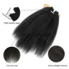 Syntetiska peruker i mänskligt hår kinky rak 100 riktigt remy mänskligt hår weft lim lim på för salong hög kvalitet för kvinna x0823