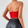 Kadın Tankları Kadın Yaz Seksi Straplez Dantel Korse Tüp Üst Gül Çiçek Nakamı Sheer File Mini Budier Bralette Sırtsız Balık Kambonu