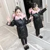 Down Coat New children winter velvet jacket waterproof parkas warm outerwear hooded coats for girls Outwear Leather Snowsuit windbreaker J230823