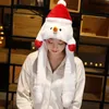 かわいいクリスマスの耳を動かすジャンプハットサンタクロース雪だるまエルクぬいぐるみ動く耳の大人の子供のための帽子hkd230823