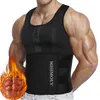 Men s kroppssaxar midja tränare väst bantning shaper komprimering skjorta träning tank topp shapewear fitness undertröja fett bränna bastu kostym 230823