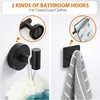 Bath Accessory Set Wall Mounted Bathroom Hardware Stainless Steel Toilet Paper Holder Towel Rack Hand Bar Robe Hooks 5pc Kit For
