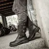 Boots Mens Cowboy High Top Inner Heightening Military Plus Size Shoes Casual Sneakers Motorcycle 230823