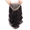 Synthetische Perücken Spitzenverschluss nur 360 Spitzenfront brasilianische Körperwelle menschliches Haar gerade vorgeparriert transparent natürliche Farbe Remy Haare Yarra x0823
