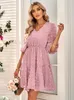 Party Dresses Summer Elegant For Women 2023 Fashion V Neck Half Sleeve Plus Size Beach Casual Female Chiffon Mimi Dress Vestidos