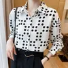 Frauenblusen Frühling Herbst Herbst Langarm Polka Dot Chiffon Shirts Frauen koreanische Mode Slim Casual Top Office Ladies Arbeit