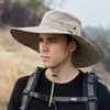 Wide Brim Hats Bucket Waterproof Hat Summer Men Boonie Outdoor Sun Protection Panama Safari Hunting Hiking Fishing 230822