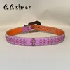 Other Fashion Accessories GGSIMON Purple Belts For Women Western Cowboy Cowgirl Cinturones Para Hombre Casual Pin Buckle Shiny Y2K Belt 230822