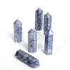 Estatuetas decorativas 75 mm azul natural aragonite ponto de pedra ponto de cristal hexagonal cetro cremepts ore energia cura amostras minerais