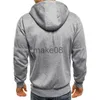 Mens Hoodies Sweatshirts Hooded Coats Casual dragkedja Sweatshirts män Kvinnor Zip Up Hoodie Warm Fleece Black Grey Tracksuit Drawstring Pocket Colthing Che J230823