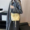 Popular New Bucket Bag, Fashionable and Personalized, Versatile and Versatile, Drawstring One Shoulder Diagonal Straddle Bag