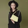 이브닝 가방 Qriginal Genuine Leather Bag 미니 주름 패션 원한 휴대용 여성 핸드백 메신저 크로스 바디 럭셔리 디자이너