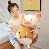 Plüschpuppen Kawaii Tier süßes dickes Dinosaurier Schwein Shiba Inu Hund Spielzeug Weiche Cartoon Elefant gefülltes Puppenbaby Kissen Geschenk 35 45 cm 230823