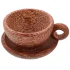 Conjuntos de utensílios de jantar 1 conjunto de madeira copo de chá redondo caneca de café bebendo com pires