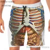 Survêtements pour hommes Summer Funny Print Hommes Débardeurs Femmes avec les organes intérieurs du corps humain dans votre anatomie Beach Shorts Ensembles