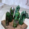 Decoratieve beeldjes Natuurlijke groothandel kristal Ruby Emerald Tower Gem Stone Hoge kwaliteit Punt Mineraal genezing Huisdecoratie Reiki