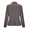 Damespakken Elegante bloemen Jacquard Peplum Office Suit jasje met dubbele borsten sluiting Middelste lengte lagen voor vrouwen